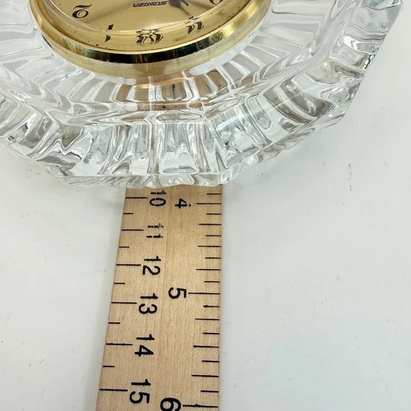Crystal Desk Clock France Staiger Germany Quartz Cut Glass WORKS w/ Battery - Picture 16 of 16
